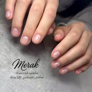 ネイル メラク難波/長さだし パラジェルフィルインのネイルデザイン
