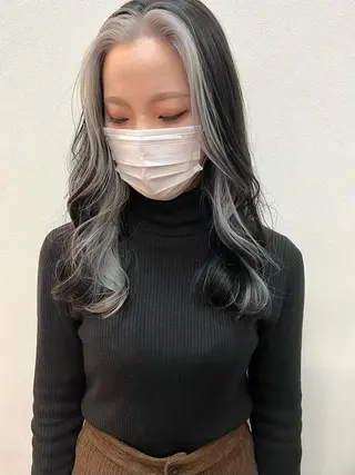ロング カラー ﾊｲﾄｰﾝ/ｼｮｰﾄ 村上淳乃🐥のヘアスタイル