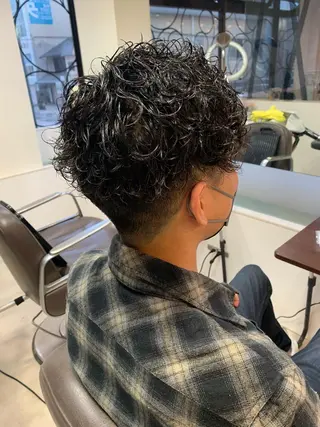 ショート メンズ メンズパーマ/難波/ 心斎橋　室園亮佑のヘアスタイル