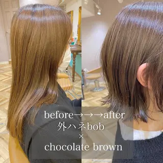 ショート レイヤー/韓国/ボブ 縮毛矯正/畠中ケントのヘアスタイル
