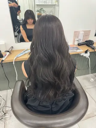 ロング カラー 赤み消し韓国ヘア レイヤー縮毛🤍渡邉のヘアスタイル