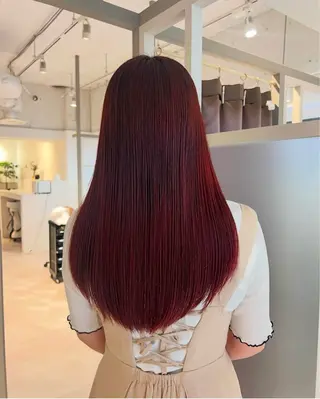 ロング カラー ヘアアレンジ 暗髪カラー🫐パーマ おくだりんかのヘアスタイル