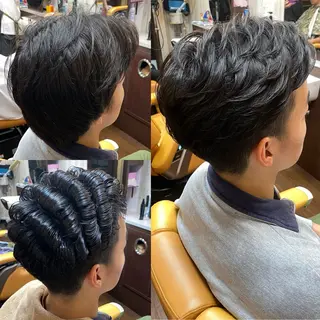 ショート パーマ メンズ ヘアーデザイン ククイ所属・【コテパーマ】イトウ シンゴのヘアスタイル