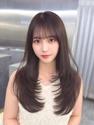 セミロング カラー MAEUL NAGOYA所属・前髪顔周り/レイヤー 韓国/桔川恒のヘアスタイル