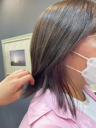 ミディアム 鎌取/透明感カラー /ボブ/顔まわりのヘアスタイル
