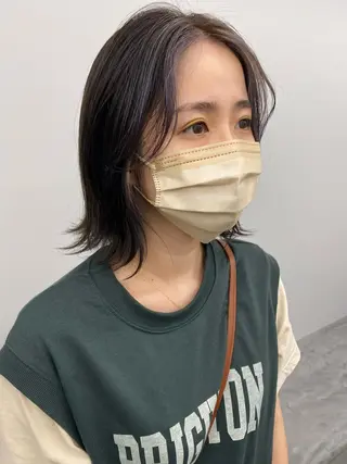 ミディアム カラー 寒河江 友花のヘアスタイル