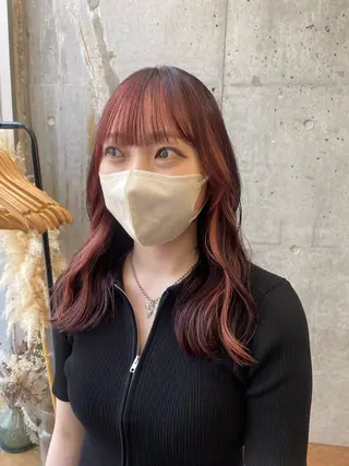 セミロング カラー 盛れる顔周り /透明感/かりん🎀のヘアスタイル