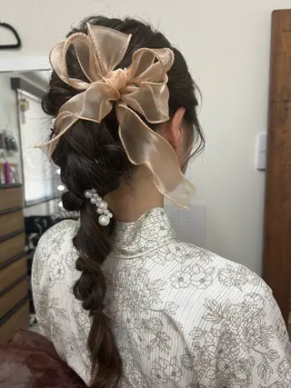 セミロング ヘアアレンジ Delight ヘアメイク着付けのヘアスタイル