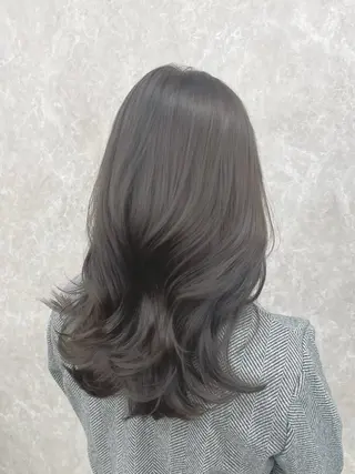 ミディアム カラー 心斎橋/ブリーチなし 髪質改善/レイヤーのヘアスタイル