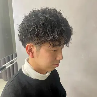 ショート パーマ ヘアアレンジ メンズ 艶髪/髪質改善/ 縮毛矯正⭐️熊野未来のヘアスタイル