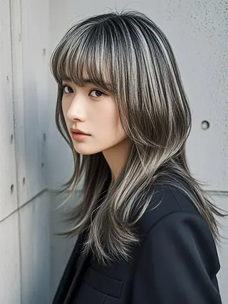 ロング ウルフカット 811 大阪梅田 ウルフのヘアスタイル