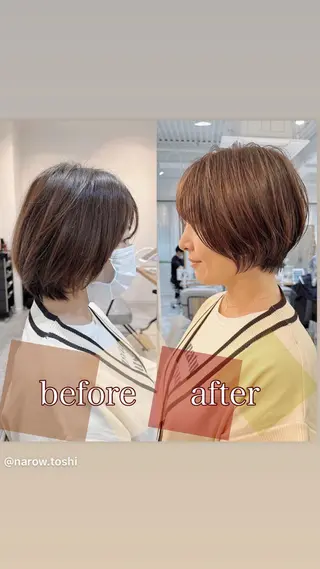 ショート カラー レイヤー❣️縮毛矯正 川村利幸のヘアスタイル