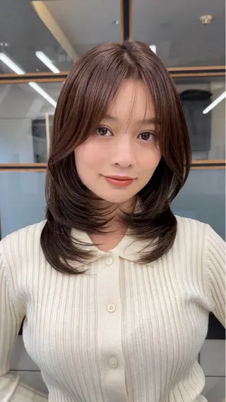 ミディアム 💗韓国ヘア/透明感 💗若菜あいこのヘアスタイル