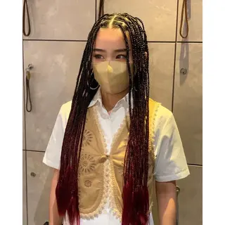 ロング カラー パーマ ヘアアレンジ メンズ キッズ BRAIDS💎愛子 大人ハイライト💎のヘアスタイル