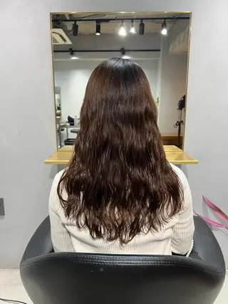 ロング カラー パーマ akane/ボブ /オリーブ/ブラウンのヘアスタイル