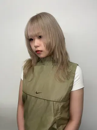 ミディアム カラー yuan tanakaのヘアスタイル