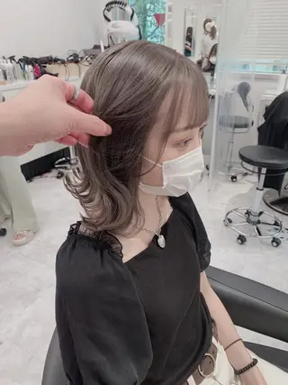 セミロング カラー ヘアアレンジ EMANON池袋3rd所属・ブリーチなしカラー｜ なおき｜池袋美容師のヘアスタイル