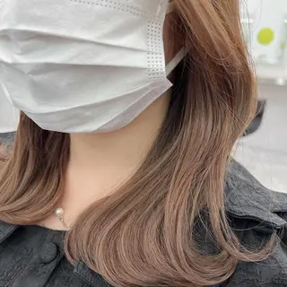 ミディアム 透明感♡グレージュ ♡ミルクティー♡のヘアスタイル