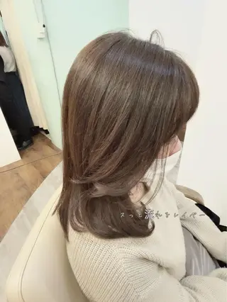 ミディアム 髪質改善✨️透明感カ ラー✧*。山下さいみのヘアスタイル