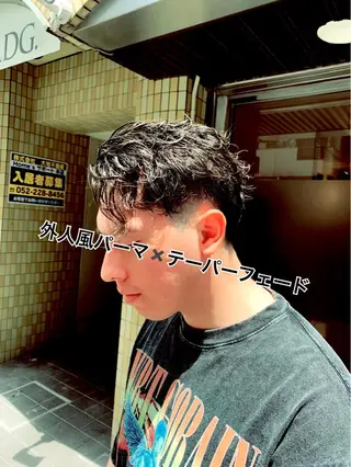 ショート パーマ メンズ CARNEL所属・メンズ専門CANEL かずまのヘアスタイル