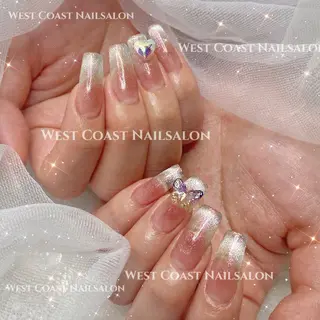 ネイル リボン、ガーリー パーツ放題専門店のネイルデザイン