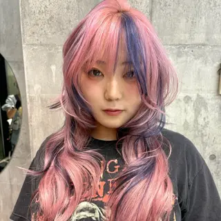 ロング カラー ヘアアレンジ 🌈【🎀ヘアデザイ ナー🎀】✨ノン✨のヘアスタイル