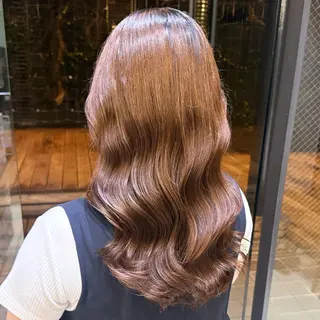 セミロング パーマ 韓国風パーマ🌿コテ 巻き風パーマ/るいのヘアスタイル