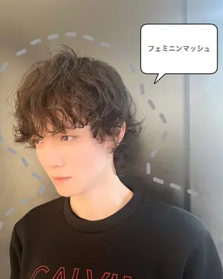 パーマ メンズ 目を惹く艶髪/髪質 改善カラー🤎ぐっちのヘアスタイル