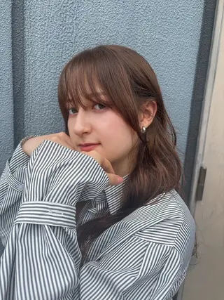 ロング カラー 似合わせカット‪// 鶴我万唯華のヘアスタイル