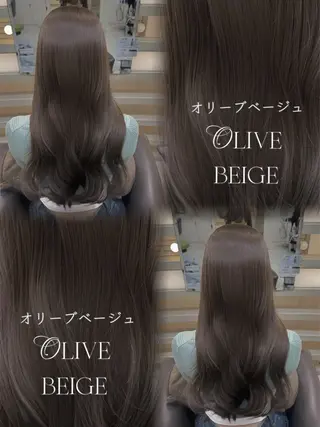 ロング 🫧オリーブ/赤み消 し/暗髪🫧野本麗奈のヘアスタイル