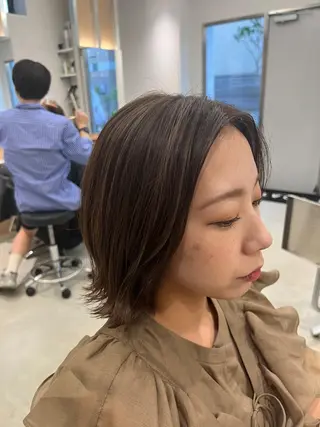 ミディアム カラー バレイヤージュ茅ヶ崎 オオタ カズキのヘアスタイル