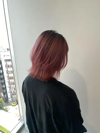 ミディアム カラー ヘアアレンジ 【艶髪×韓国風】 毛流れ職人 RYOのヘアスタイル