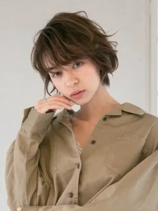 ショート カラー パーマ 💎ハイライトカラー /髪質改善カラー💎のヘアスタイル