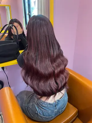 ロング シール＋ちび編み込み エクステ梅田🐨のヘアスタイル