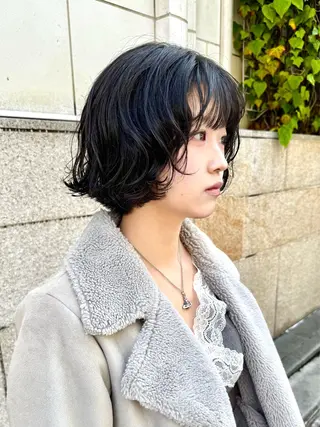 ショート パーマ ZENKO表参道店所属・デジタルパーマ 🌀ボブ　萩原　龍のヘアスタイル