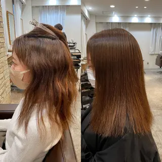 ミディアム 縮毛矯正×髪質改善 小笠原大樹のヘアスタイル