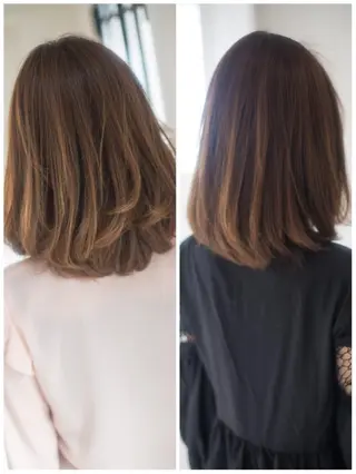 ミディアム カラー ヤナ マネージャーのヘアスタイル