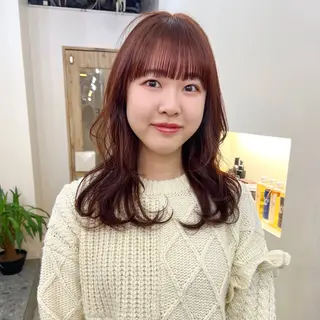 セミロング カラー 透明感カラー/顔周り 臼井逸美のヘアスタイル