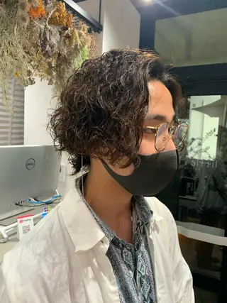 ミディアム カラー パーマ メンズ kei/透明感カラー /ベージュ/インナーのヘアスタイル