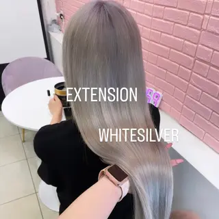 ロング カラー エクステ🩵ブリーチ 韓国ヘア🩵KAEのヘアスタイル