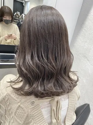 セミロング カラー 前髪顔周りカット 沼田　拓斗のヘアスタイル