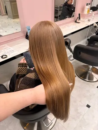 ロング カラー 透明感ベージュカラー 🪞上野🪞AIのヘアスタイル