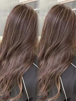 ロング カラー 表参道/ハイライト バレイヤージュのヘアスタイル
