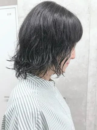 ミディアム 小顔ボブ/お悩み解決 /ボブパーマ/とういのヘアスタイル