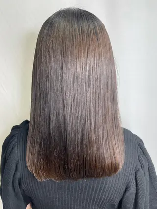 セミロング パーマ 髪質改善/縮毛矯正 /ブリーチ矯正/岡部のヘアスタイル