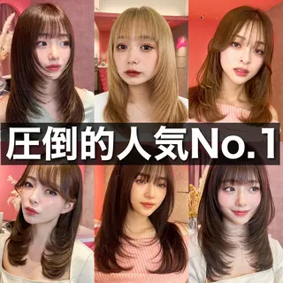 ミディアム カラー 山崎/ボブ縮毛矯正 レイヤー髪質改善のヘアスタイル