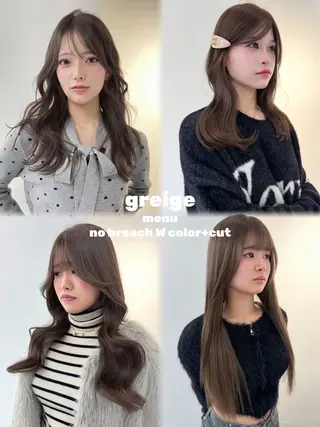 ロング カラー TATSUブリーチ/ ミルクティーベージュのヘアスタイル