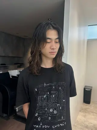 ロング パーマ メンズ fifth 庄子愛彩のヘアスタイル