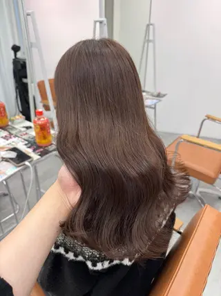 セミロング カラー ヘアアレンジ ブリーチなしカラー /ベージュ/安形翔のヘアスタイル