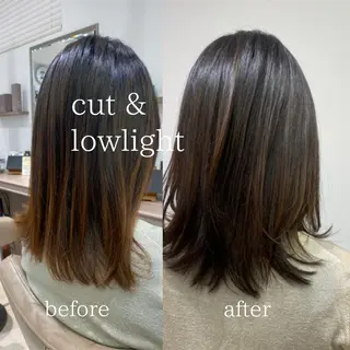 セミロング カラー Ash 銀座店所属・骨格補正カット /マンツーマン/のヘアスタイル